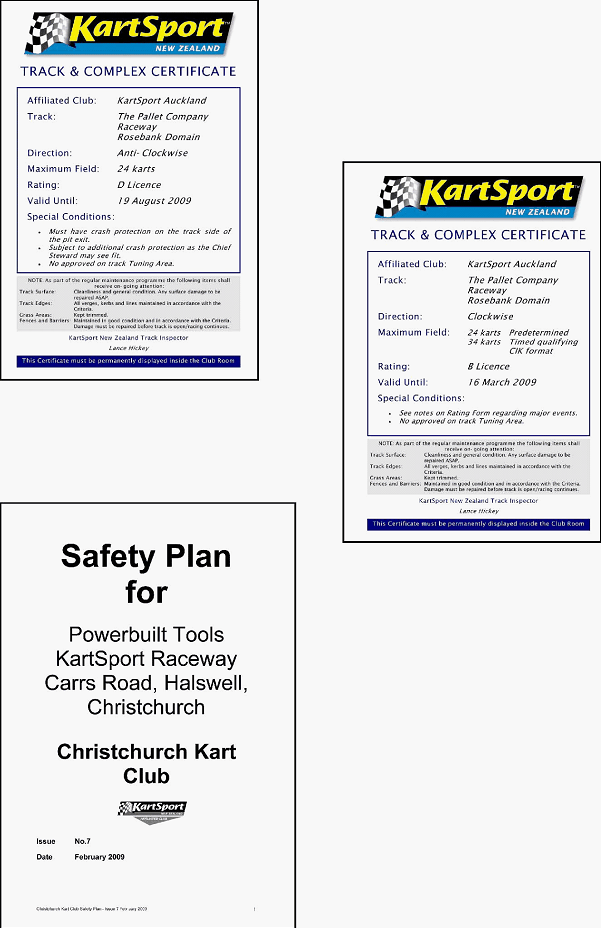 Track Cert and Safety Plan cover